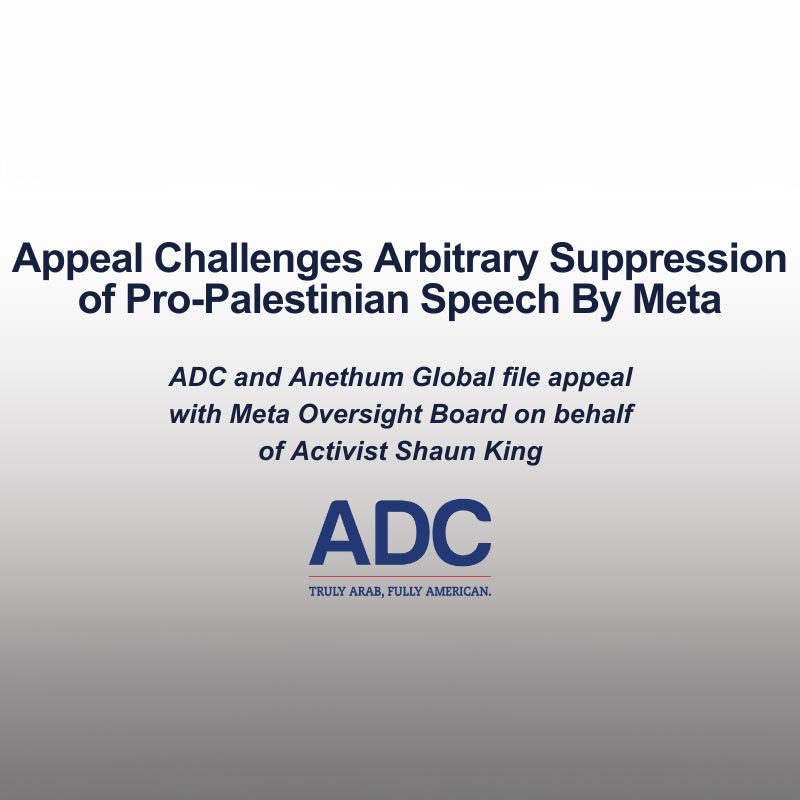 Breaking: Appeal Challenges Arbitrary Suppression of Pro-Palestinian Speech By Meta image