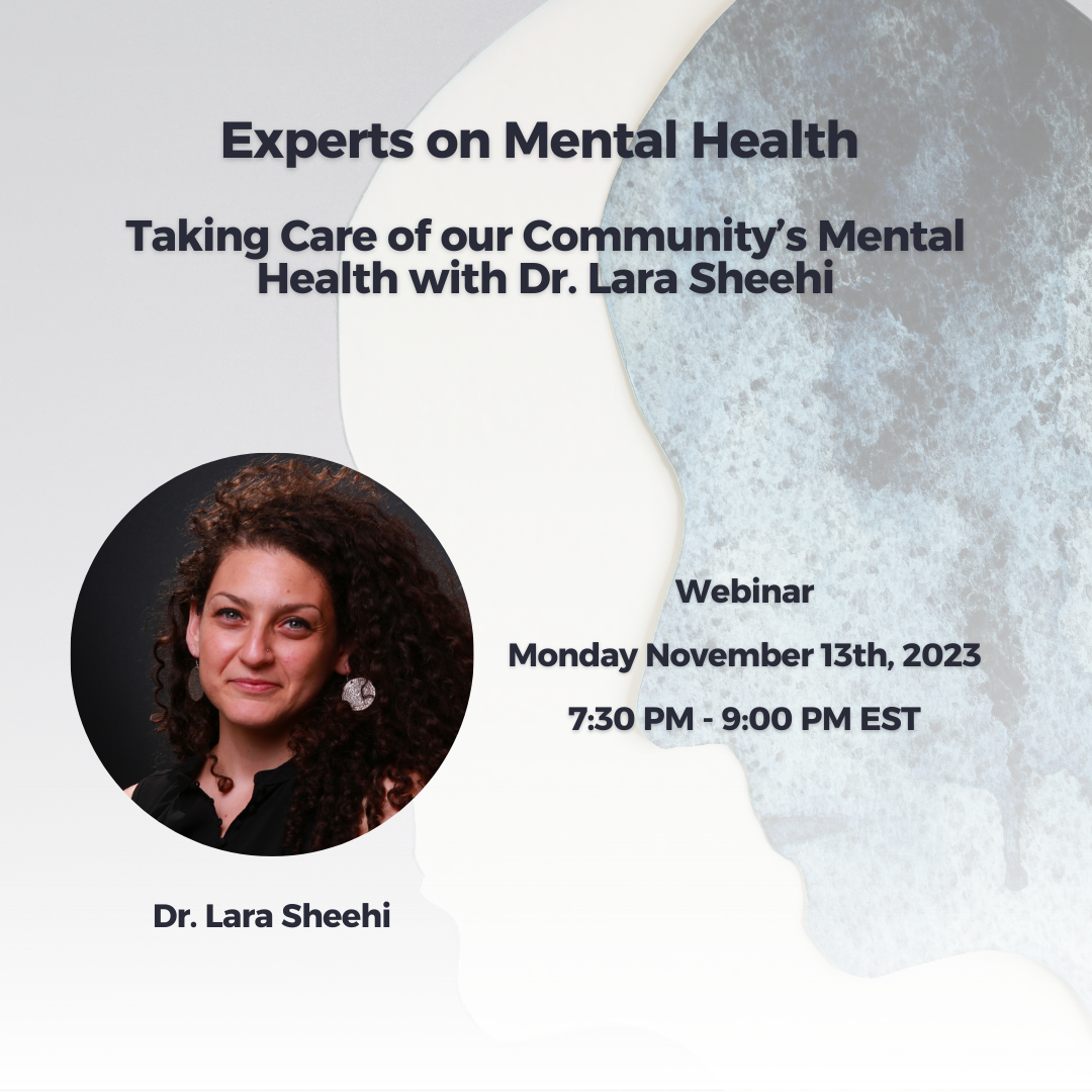 Webinar Tonight: Taking Care of our Community’s Mental Health with Dr. Lara Sheehi image