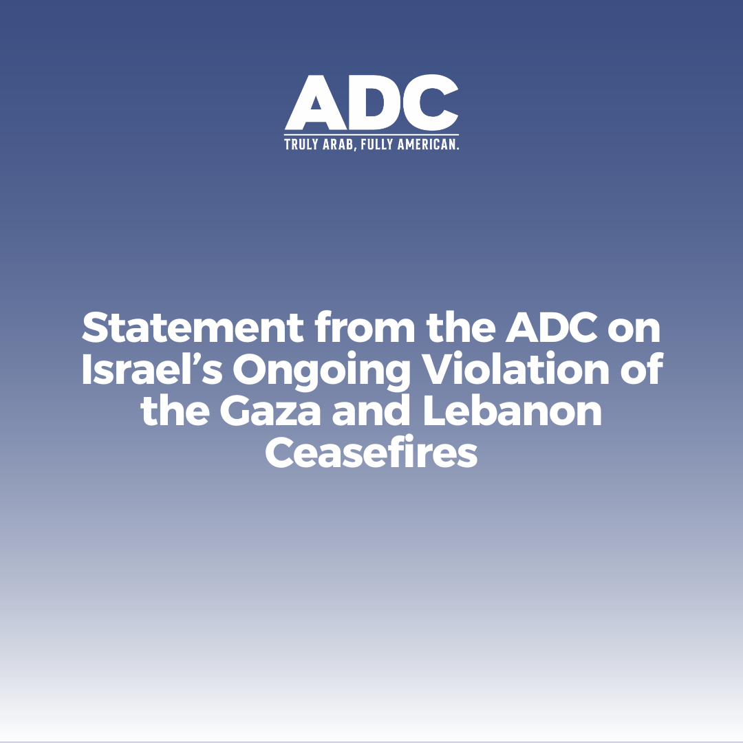Statement from the ADC on Israel’s Ongoing Violation of the Gaza and Lebanon Ceasefires image